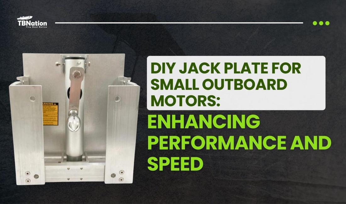 DIY jack plate for small outboard motors, showing a homemade aluminum adjustable mounting plate designed to improve boat performance and speed.