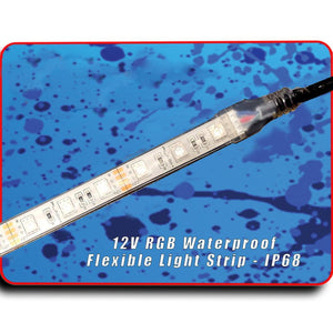 Waterproof Flexible Light Strip | RGB Color Changing | IP68 Marine 12V Lighting
