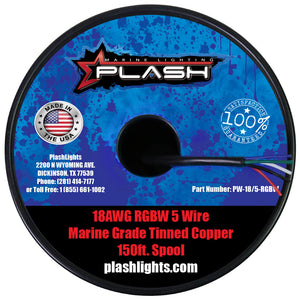 18AWG RGB+W 5 Conductor Wire - 150ft. Spool