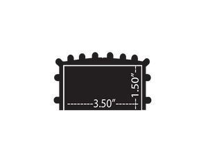 Black Gatorbak GB350 XP synthetic bunk cover profile for 2x4 flat bunks, 3.5" wide by 1.5" high.