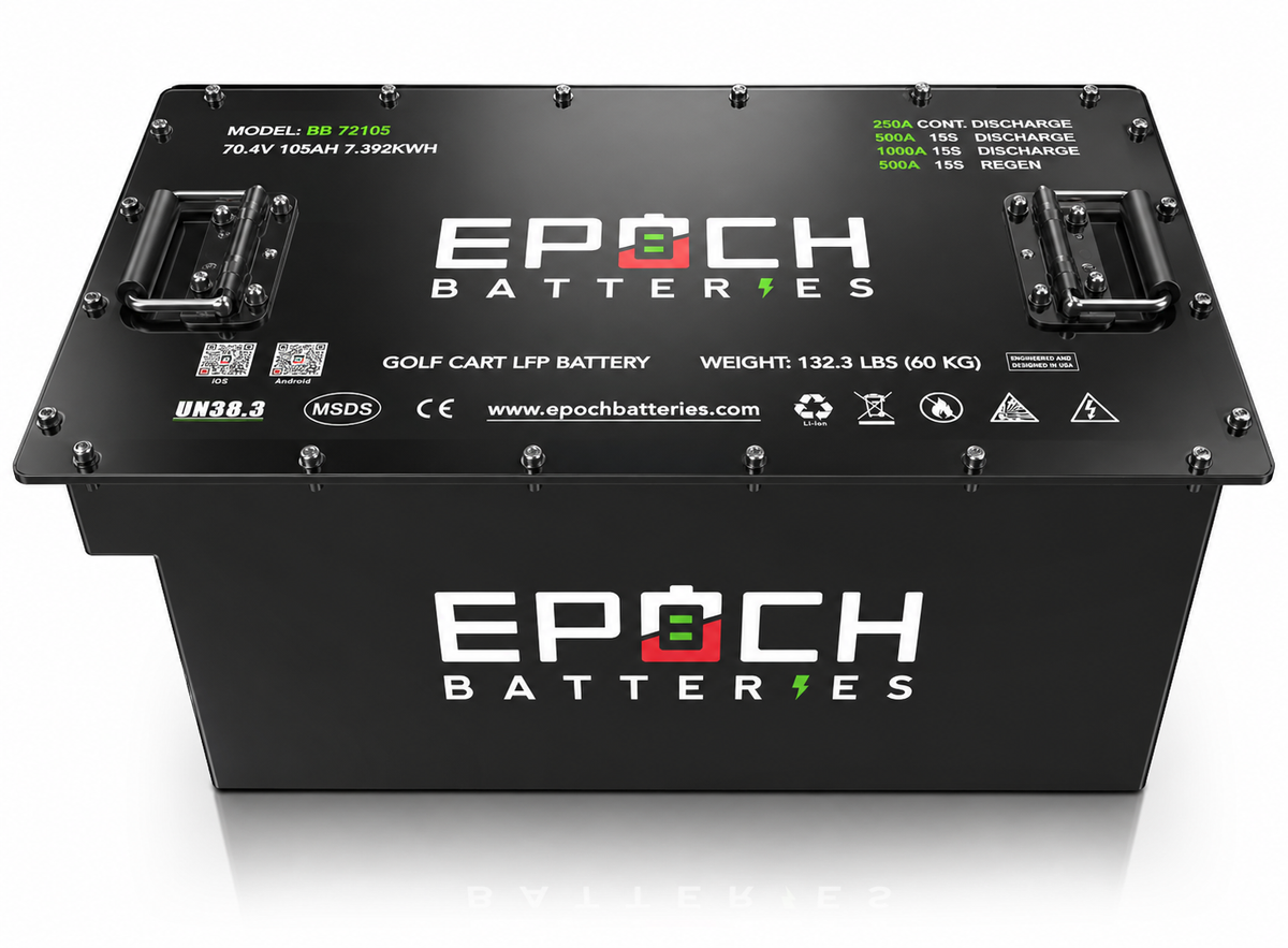 70.4V (72V) 105Ah Golf Cart Battery Complete Kit - Lithium (LiFePO4)