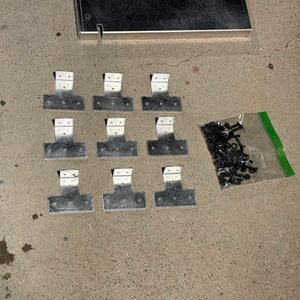 Fast-install aluminum Deck in a Box kit with mounting brackets and black hardware, ready for your boat.
