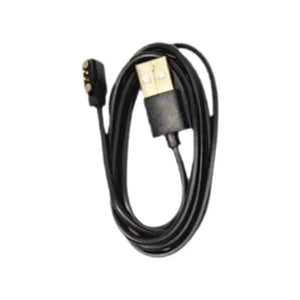 Black USB cable with connectors on a white background