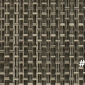 Close-up of DuraVinyl Marine Flooring, Catalina Series, featuring a woven pattern in dark and light brown vinyl.
