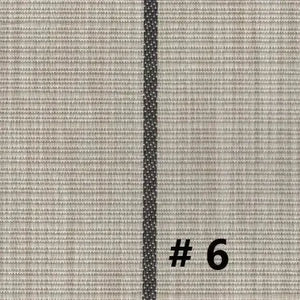 Teak Series DuraVinyl marine flooring, 8.5' wide, with light beige woven texture and a dark vertical stripe.