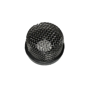 Stainless mesh drain with a black rubber base, a key Flow-Rite livewell component.
