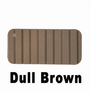 Dull Brown Hydro Turf EVA foam traction mat with cut groove pattern and sample hole.
