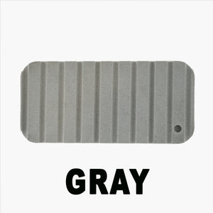 Gray Hydro Turf Cut Groove EVA foam traction mat, rectangular with rounded corners and a drainage hole.