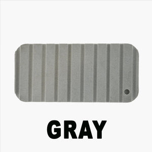 Gray Hydro Turf Cut Groove EVA foam traction mat, rectangular with rounded corners and a drainage hole.