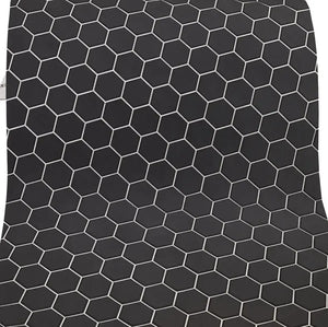Black Hydro Turf Pro Series EVA foam mat sheet with a white hexagonal pattern, 40" x 80".