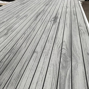 Gray Hydro-Turf Wide Groove Laser Wood Grain EVA Foam Boat Decking Sheet, 41" x 83".