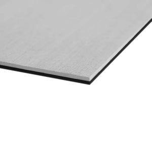 HydroTurf two-tone EVA foam decking sheet, light gray top layer over black, un-routed brushed finish.
