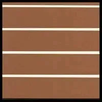 Brown and white two-tone HydroTurf EVA foam decking with routed horizontal lines.