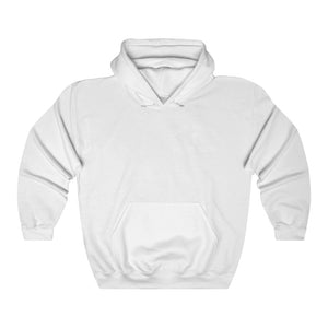 White cotton-polyester hoodie with "Jon Boat Yacht Club" graphic and kangaroo pocket.