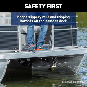 Lewmar Venta under-deck electric pontoon anchor winch with a plow-style anchor deployed.