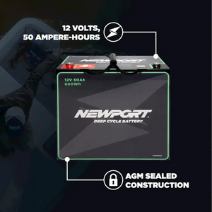 Newport 12V 50AH Deep Cycle Marine Battery-Marine Battery-8-Tiny Boat Nation
