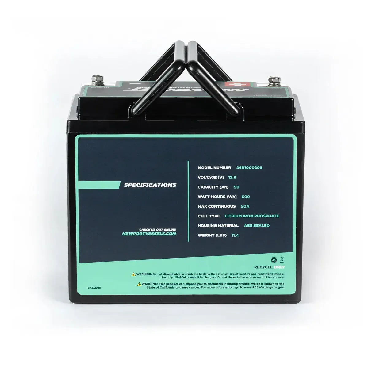 Newport 12V 50Ah Lithium LiFePO4 Battery-Marine Battery-2-Tiny Boat Nation