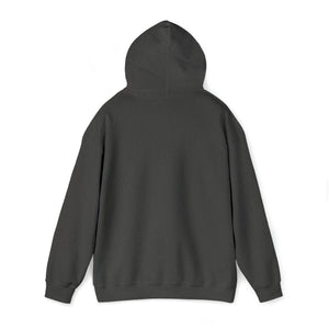 Back view of a dark gray Ol' Smokey Hoodie, classic fit, 50% cotton/50% polyester.
