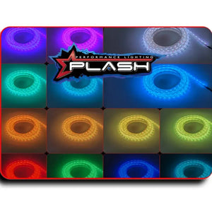 Coiled Plashlight 12V RGBW color-changing waterproof flexible light strips in various vibrant colors.