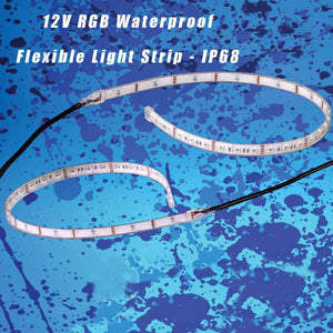 Waterproof Flexible Light Strip | RGB Color Changing | IP68 Marine 12V Lighting