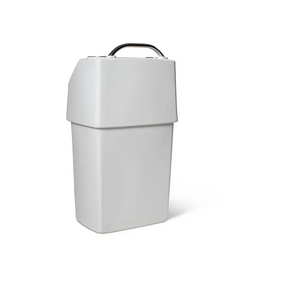 White RPD 1019 center console for Jon boat, made from rotationally molded polyethylene with a stainless steel grab handle.