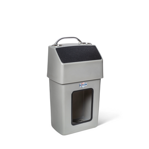 Gray RPD 1019 rotationally molded polyethylene center console with stainless steel grab handle and cup holders.