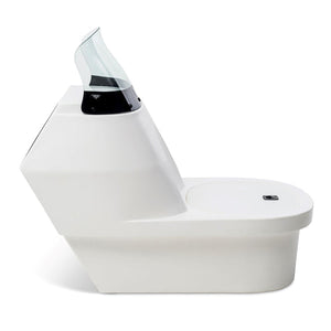 White RPD 1219 low-profile polyethylene console for Jon boats with a smoked acrylic windshield and cooler lid.