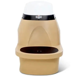 Tan RPD 1219 Revolution Jon boat console with a smoked acrylic windshield and a built-in cooler/bait well.