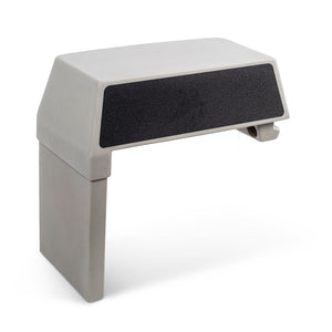 Light gray RPD 1422 side console kit for Jon boats, featuring a black textured front panel and adjustable leg.