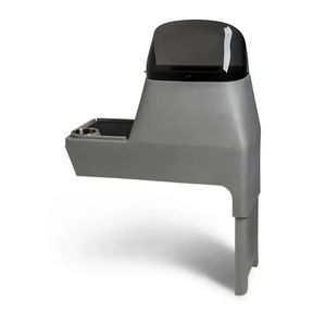Gray RPD 1822 side console kit for Jon boat with dark windshield, cup holder, and storage.