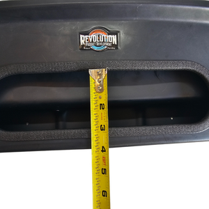 Black RPD Revolution Vertical Tackle Storage Tray with a tape measure showing 4-inch depth.