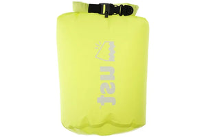 Bright yellow 10-liter Sea Eagle dry bag with a black buckle and reflective logo.