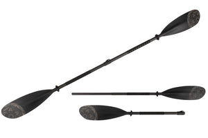 Black Sea Eagle AB51 8' two-part paddle with asymmetrical spoon blades and carbon-fiberglass shaft.