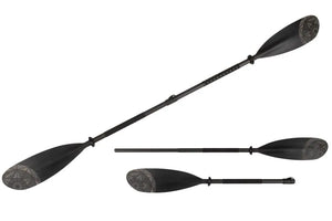 Black Sea Eagle AB51 8' two-part paddle with asymmetrical spoon blades and carbon-fiberglass shaft.