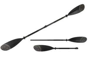 Black Sea Eagle AB51 8' two-part paddle with asymmetrical spoon blades and carbon-fiberglass shaft.