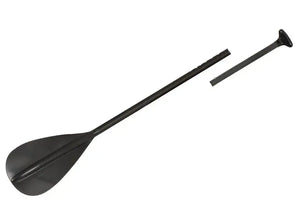 Black adjustable aluminum canoe/youth SUP paddle with ergonomic T-grip handle and modern blade.