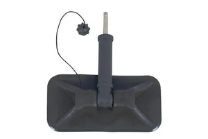 Black Sea Eagle oarlock with a tall pin, locking nut, and rectangular base.