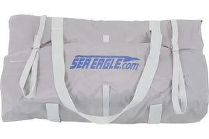 Gray Sea Eagle Boat Carry Bag for 437ps PaddleSki with blue logo and white straps.