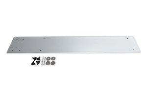 Silver corrosion-resistant aluminum Sea Eagle bow motormount for Fish Skiff, with mounting hardware.