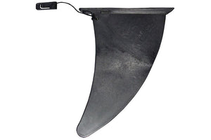 Black 9.5" Sea Eagle Large Slide In Skeg with securing lanyard for improved tracking.
