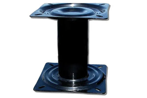 Black 7" Sea Eagle pedestal for swivel boat seats, with square mounting plates.