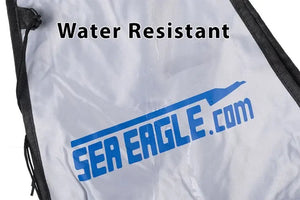 White Sea Eagle Stow Bag for kayaks, water-resistant 440 Denier Nylon with blue logo and black trim.