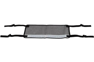 Black mesh Sea Eagle Stripping Apron with quick-release clips and a white fish measuring ruler.