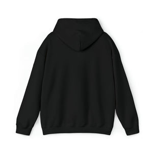 Black Tiller Time Hoodie, back view, made of thick cotton-polyester blend with a classic fit.