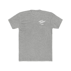 Gray combed ring-spun cotton T-shirt with "Tiller Time" graphic in white on the chest.