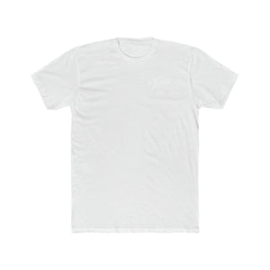 White combed ring-spun cotton "Tiller Time" t-shirt with premium fit and subtle chest graphic.