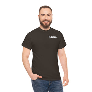 Smiling man wearing a dark brown "Wastin Time Heavy" cotton tee with a small "JON YACHT" logo.