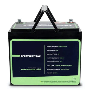 Newport 36V 30Ah Lithium (LiFePO4) Outboard Motor Battery-Marine Battery-2-Tiny Boat Nation