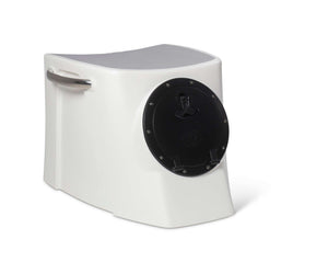 Black RPD 1019 rotationally molded polyethylene center console for Jon boat with stainless steel grab handle.