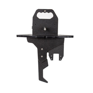 Black mechanical component on a white background